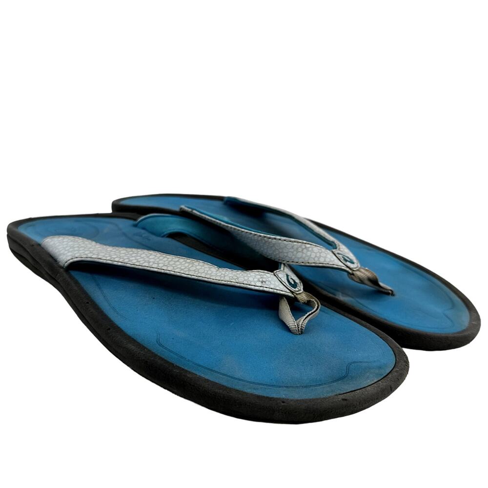 OluKai Kulapa Kai Beach Sandals Flip Flop Thong Lightweight Slip On Blue 10